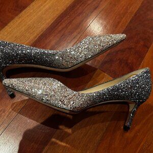 JIMMY CHOO - Women's Romy 60 Glitter Pumps - Silver/Dusk Blue